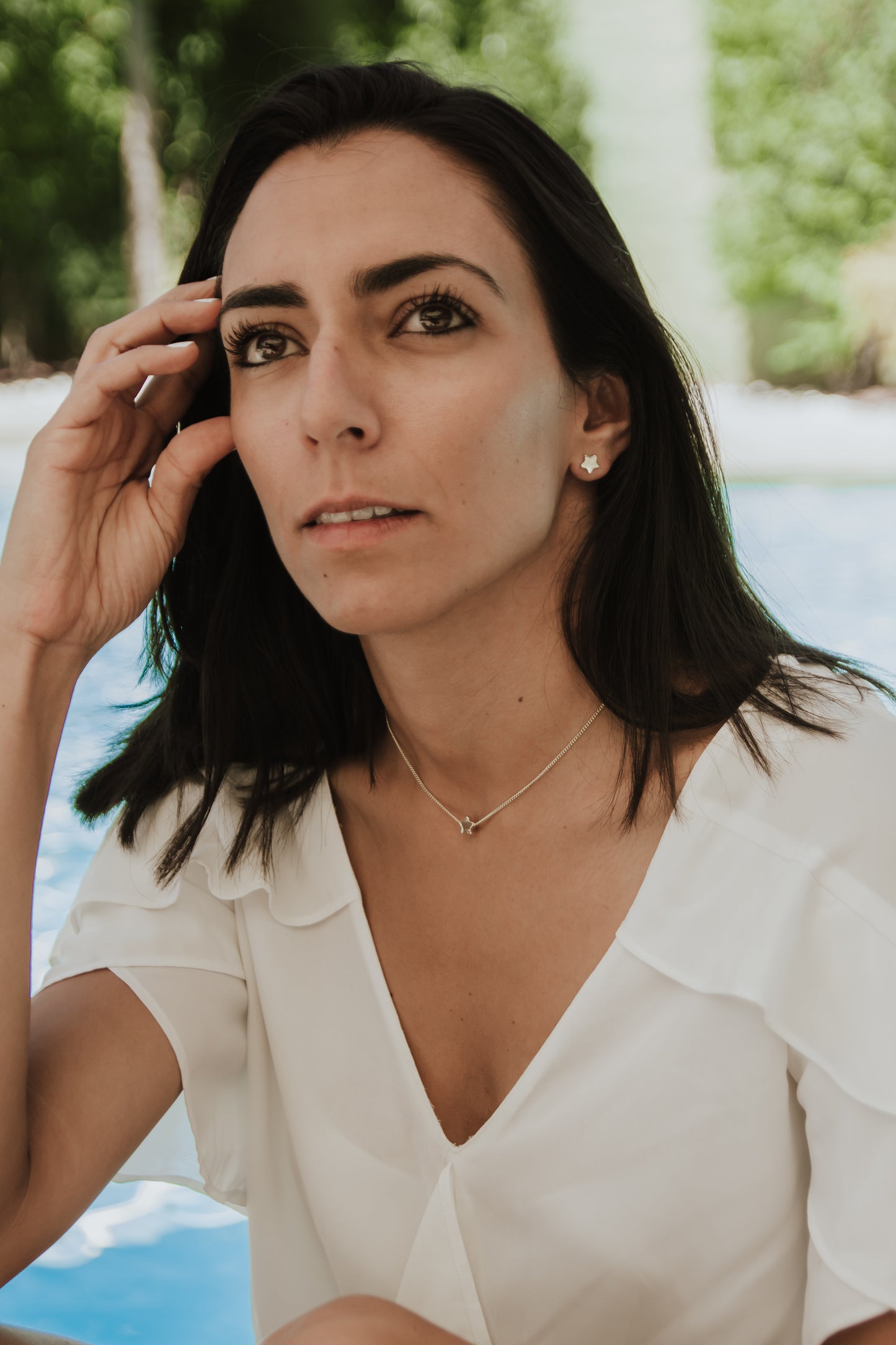 Pack choker + aros  estrella gold