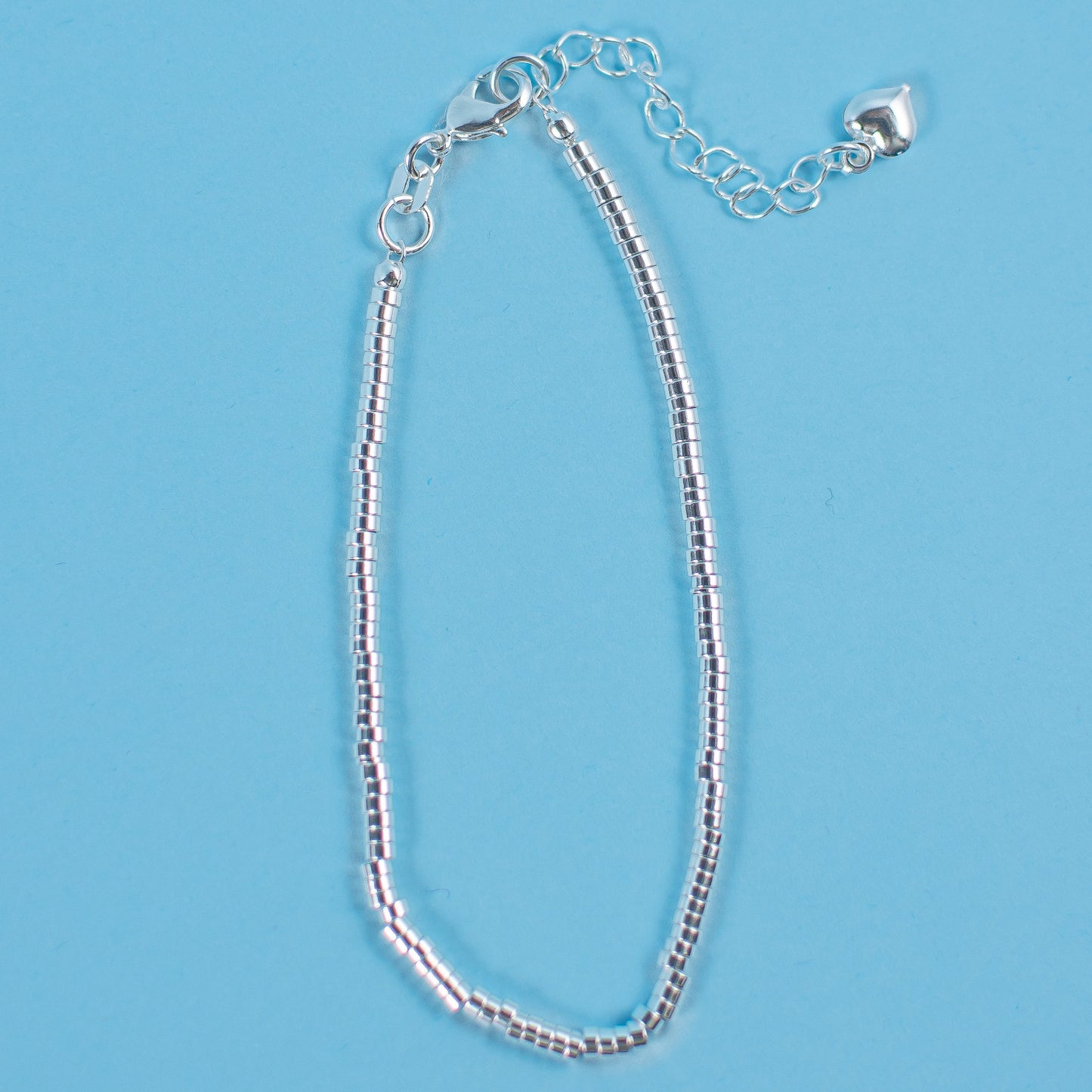 Pulsera mostacillas plata