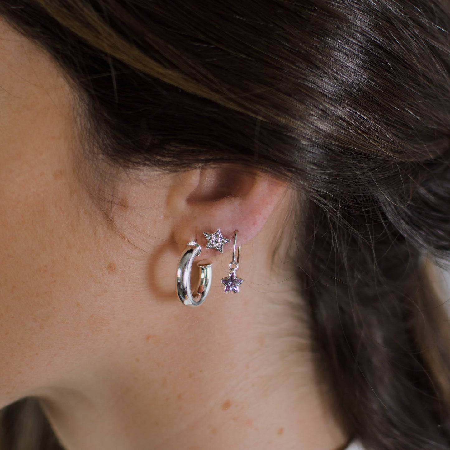 Aros Estrella circones silver
