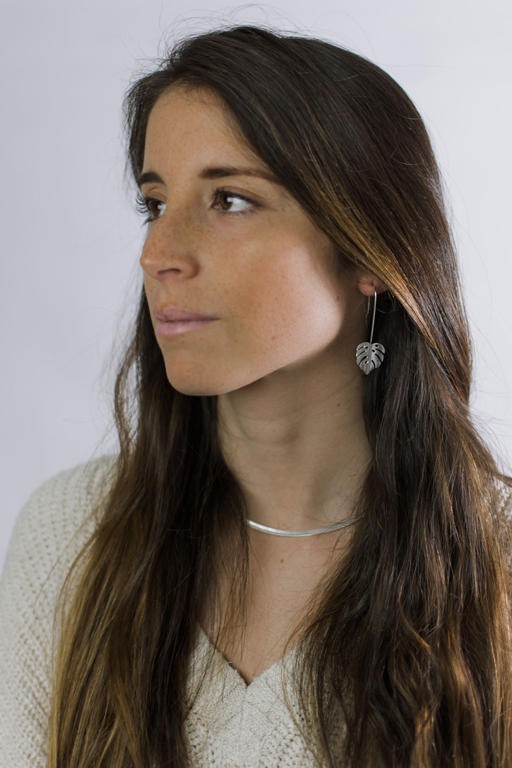 Hoja colgante silver