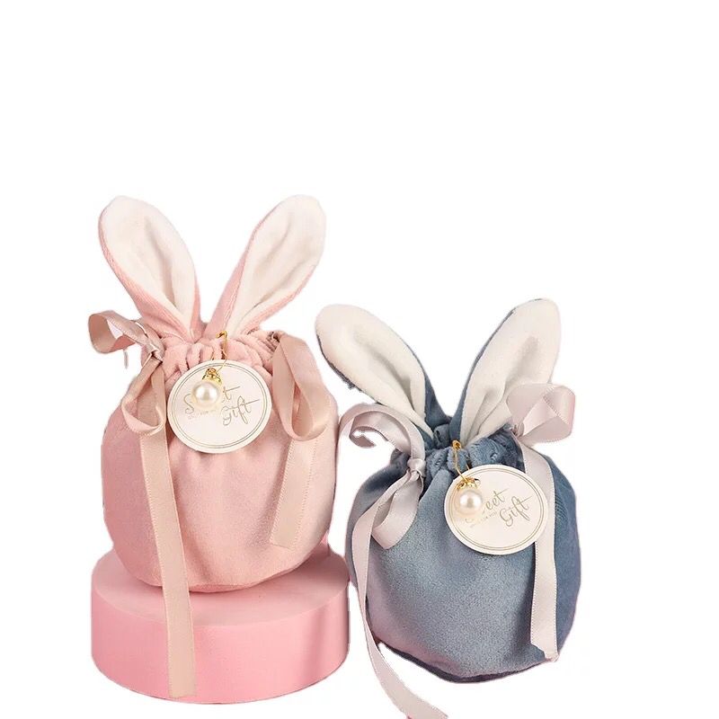 Bolsa conejo pascua CELESTE
