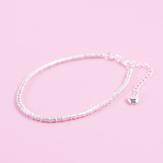 Pulsera mostacillas plata