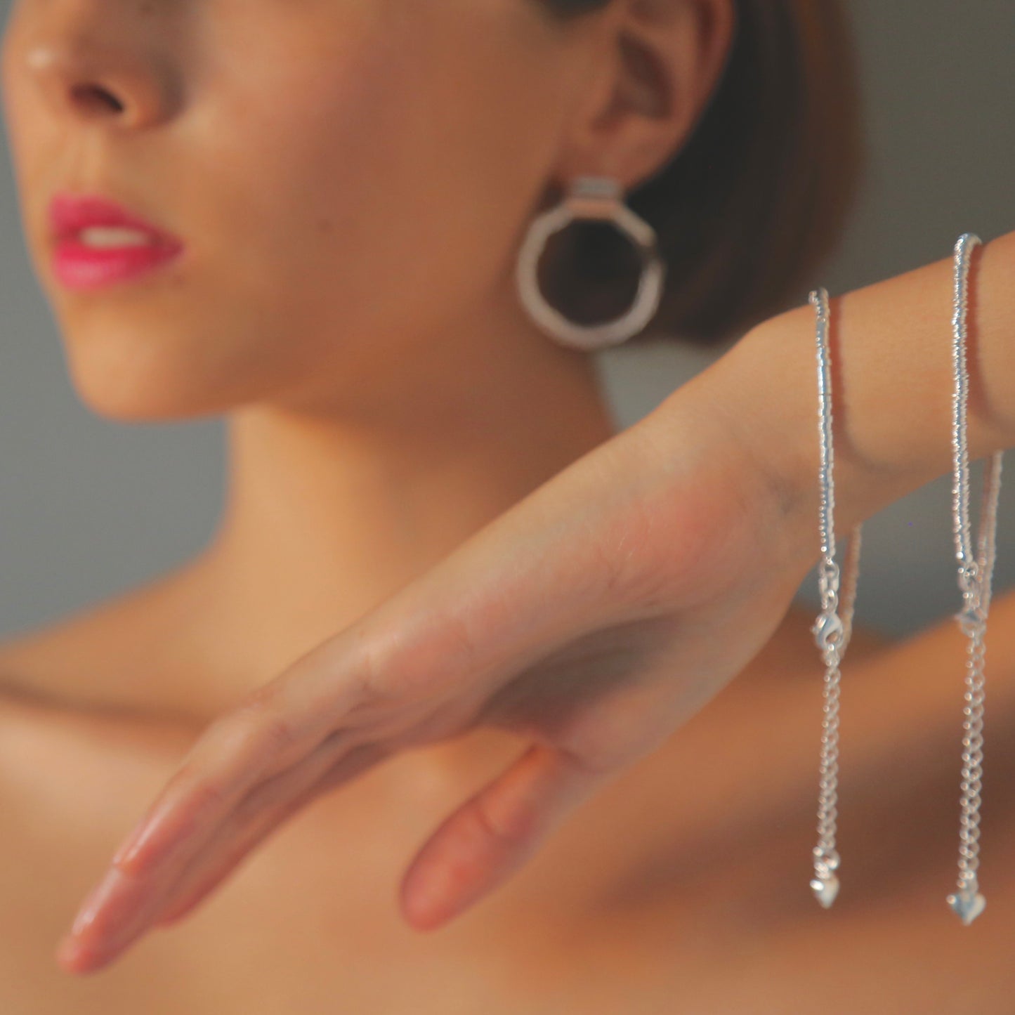 Pulsera mostacillas plata