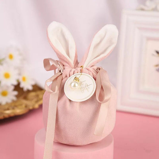Bolsa conejo pascua rosado