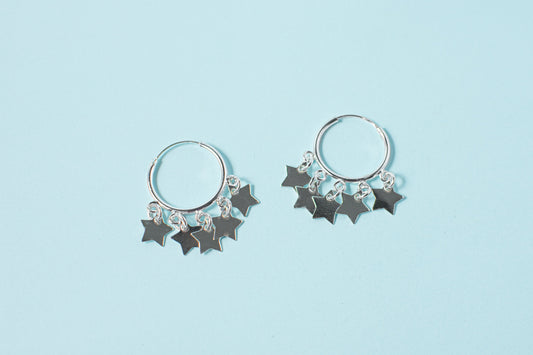 Argolla estrellas plata