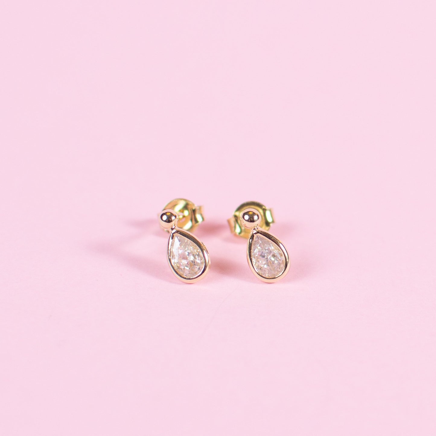 Aros punto luz gota gold